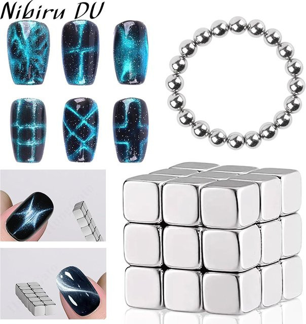 Cat Eye Magnet Nagelset, 27 Stück, Magnetische Maniküre DIY Werkzeug - Bild 1