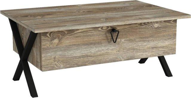 Couchtisch Zeth in Eiche Nachbildung mit Melaminbeschichtung, Braun, B/H/T: 90 x 39 x 60 cm - Bild 1