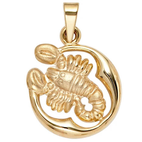 Colfem Anhänger Sternzeichen Skorpion, 375 Gelbgold matt, Unisex - Bild 1