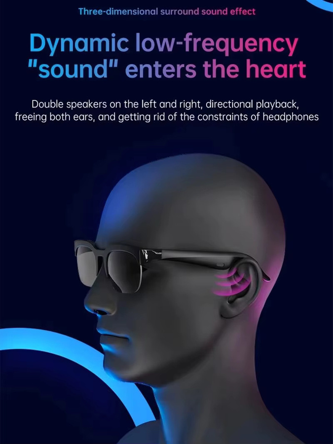 Lenovo Smart Glasses 2026 Smarte Sonnenbrille mit KI-Übersetzung, Bluetooth, Aufnahme und Musikwiedergabe, Unisex, Schwarz oder Weiß - Bild 6