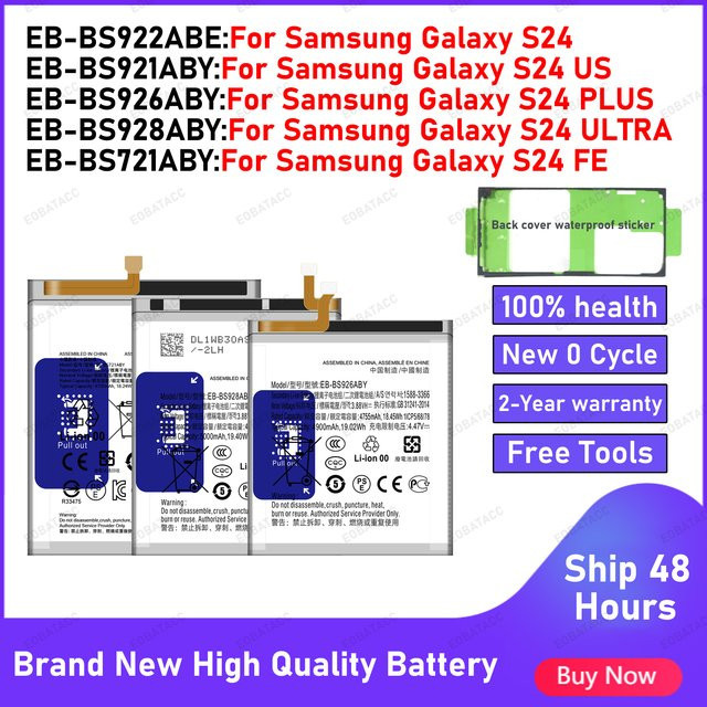 Samsung Akku EB-BS922ABE EB-BS926ABY EB-BS928ABY für Galaxy S24, S24 Plus, S24 Ultra und S24 FE in Schwarz - Bild 1