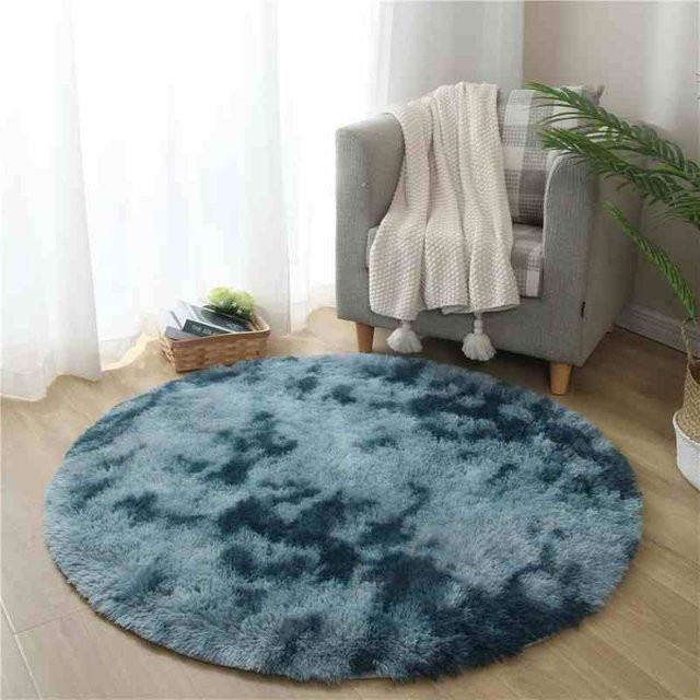 Runder Plüschteppich ZZ HOME in Blau, weich und flauschig, Durchmesser: 200 cm - Bild 1
