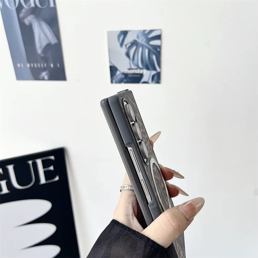 MagSafe Handyhülle mit Farbverlauf und Leopardenmuster für Samsung Galaxy Z Fold 7, 6, 5, 4, 3 in Purple und Grey mit kabelloser Ladefunktion - Bild 2