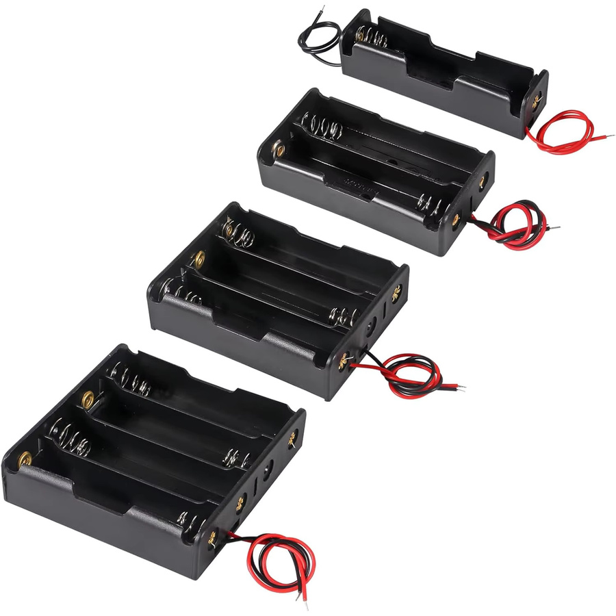 4er Set 18650 Batteriehalterung aus Kunststoff in Schwarz für 3,7 V Akkus - Bild 2