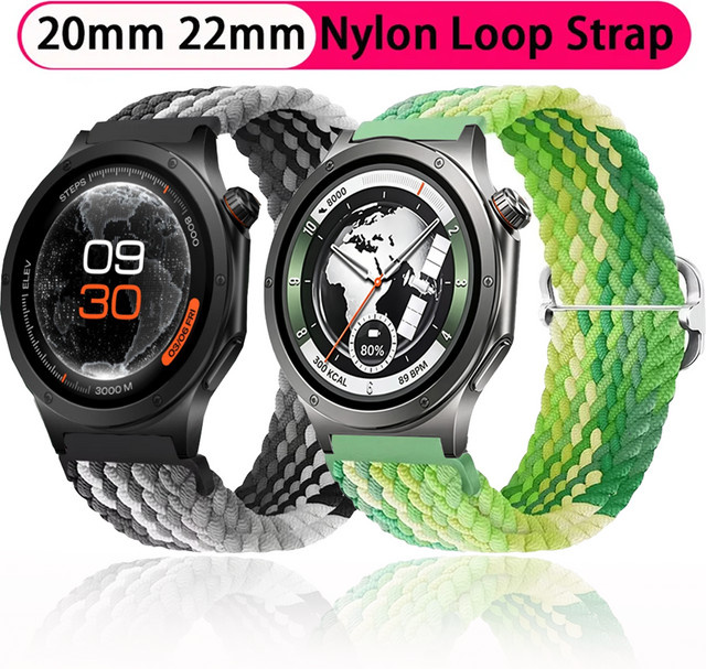 Uhrenarmband Sport-Nylon, Schwarz, Textil/NATO, 20mm 22mm - Bild 1