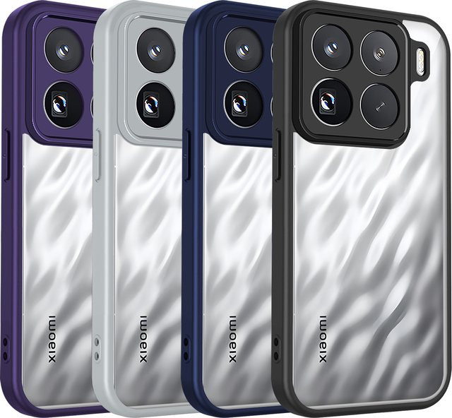 EUCAGR Stoßfeste Silikon-TPU Schutzhülle für Xiaomi 15T Pro in Transparent und Schwarz mit matter Rückseite - Bild 1