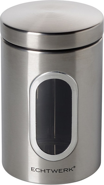 ECHTWERK Vorratsdose single, silber, zylinderförmig, Volumen: 1,4 l, B: 11 cm, T: 18 cm, H: 18 cm - Bild 1
