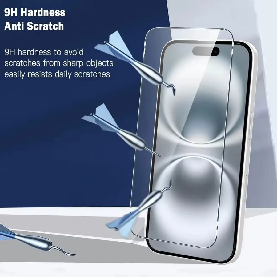 3er-Set vollflächiger Displayschutz aus gehärtetem Glas für Apple iPhone 17 16 15 14 13 12 11 Pro Max Plus XR XS in Transparent - Bild 3