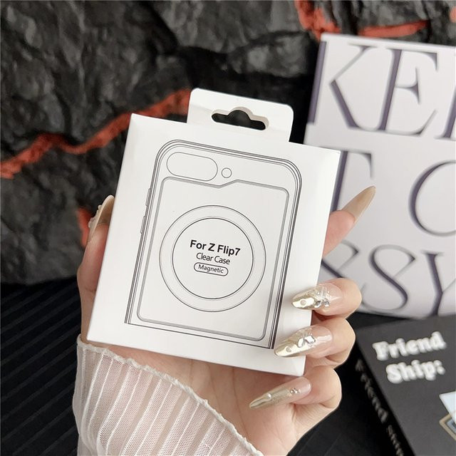 Transparente magnetische Slim Schutzhülle aus PC für Samsung Galaxy Z Flip 7FE, Z Flip 6, Z Flip 5, Z Flip 4 und Z Flip 3 5G mit Anti-Drop Funktion - Bild 1