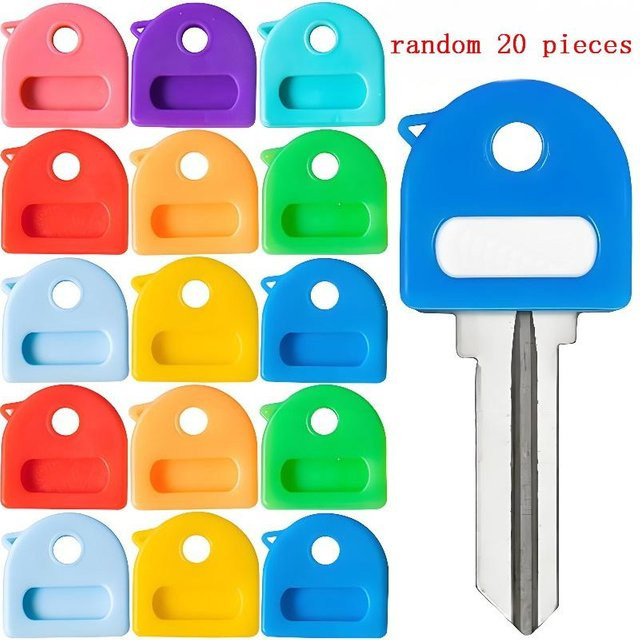 20 Stück elastische Schlüsselanhänger-Identifikatoren aus Weichgummi in Multicolor als DIY Zubehör zum Schutz deiner Schlüssel - Bild 1