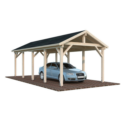 Palmako Carport Robert aus Fichtenholz mit Satteldach, Farbe: braun/transparent, B/T/H: 361 x 764 x 301 cm - Bild 4