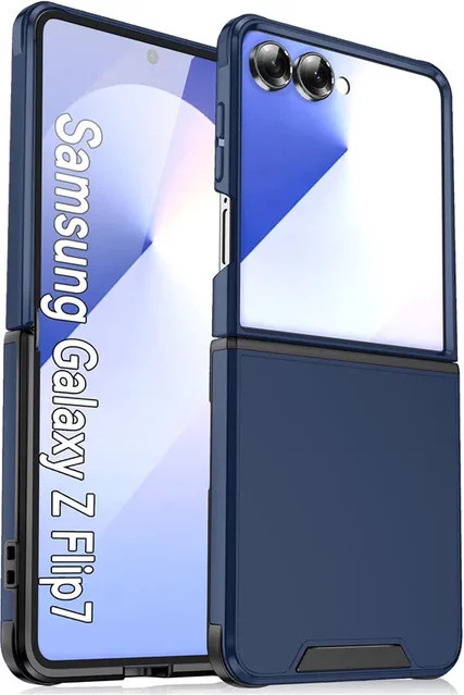 Schlanke und matte Handyhülle für Samsung Galaxy Z Flip 7, 6 und 5 in Purple oder Blue mit Kameraobjektiv-Schutz und kabellosem Laden - Bild 1