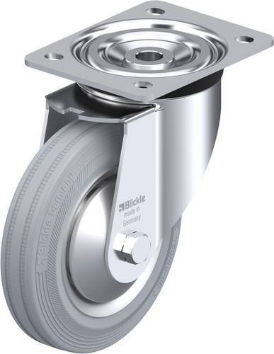 Blickle Lenkrolle L-V 162R-SG-FA in Silber/Grau mit 160 mm Rad-Durchmesser und 135 kg Tragfähigkeit - Bild 1