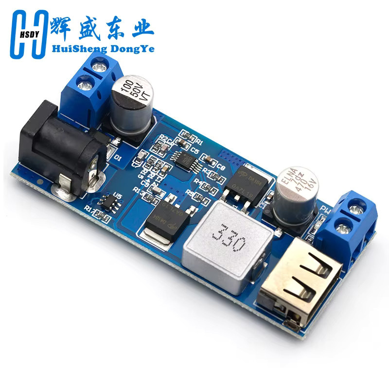 HUISHENGYUFA DC-DC Step Down Netzteil Buck Converter mit USB-C, 24V/12V zu 5V 5A, Einstellbares Lade Modul in Blau - Bild 3