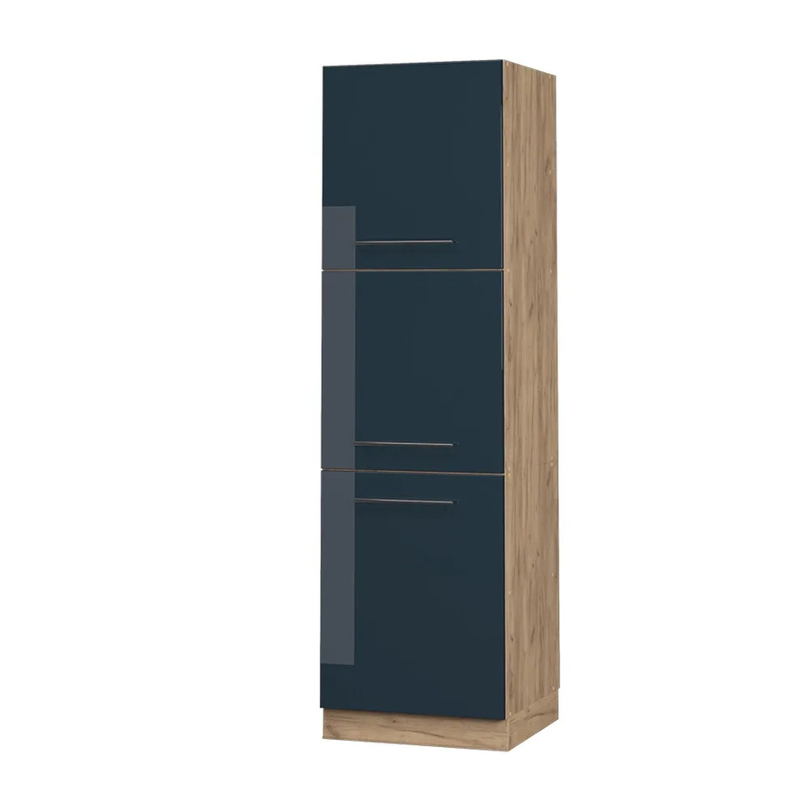 Vicco Herdschrank Fame-Line Eiche Dunkelblau Hochglanz mit 3 Türen und Soft-Close-Funktion, Breite: 60 cm - Bild 3