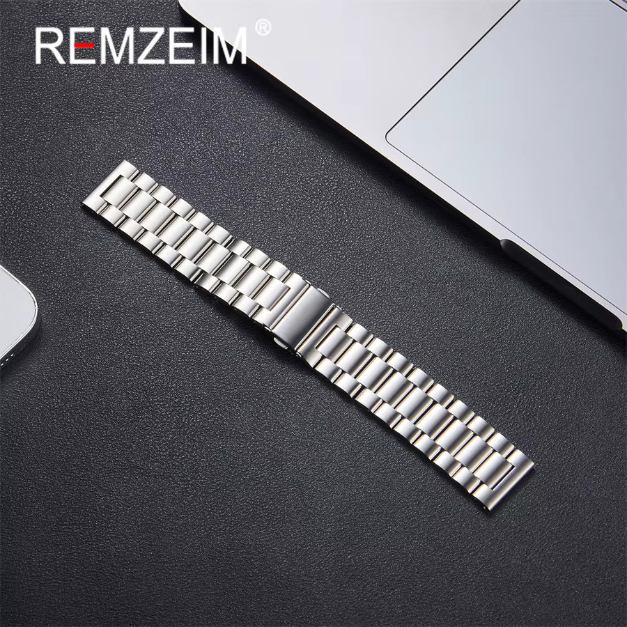 REMZEIM Uhrenarmband Edelstahl, Silber, Herren, 20mm, 22mm - Bild 2