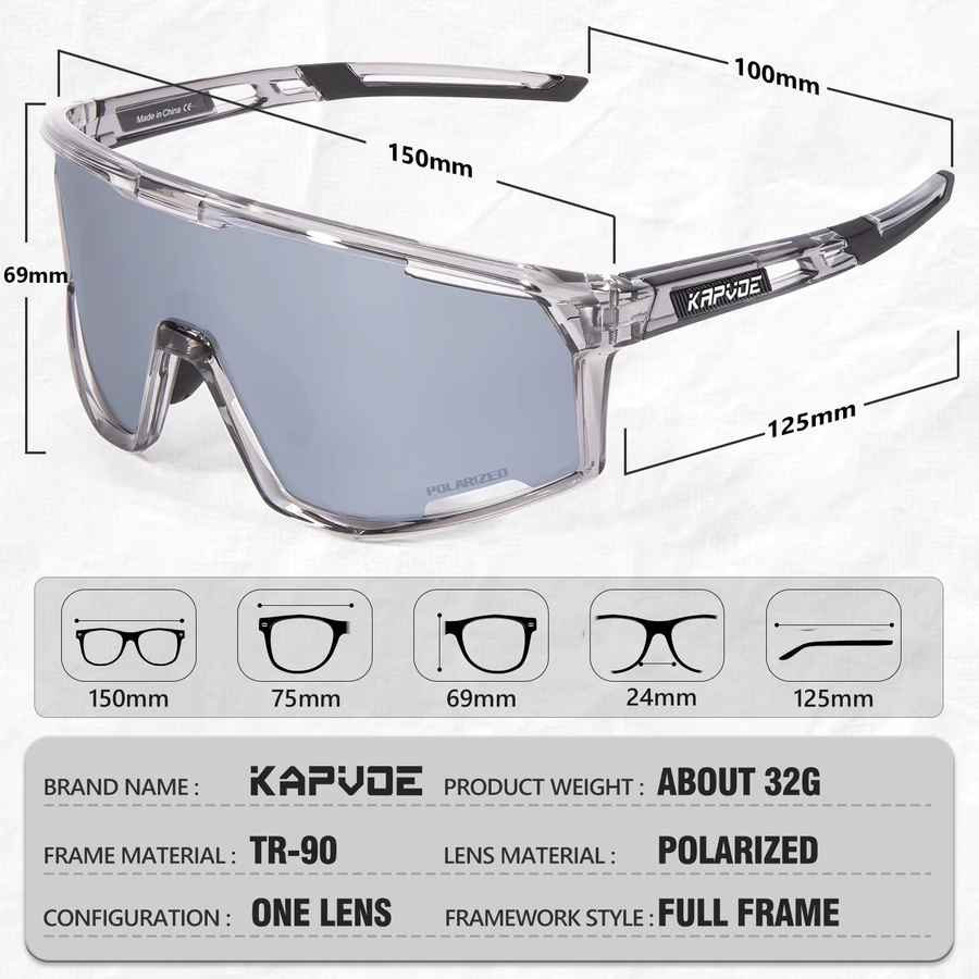 KAPVOE Sonnenbrille, Unisex, Vollrand, Kunststoff, polarisiert - Bild 3