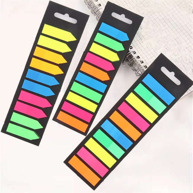 200 Blatt transparente Haftnotizen in Multicolour als fluoreszierende Index-Lesezeichen für Schule und Büro - Bild 1