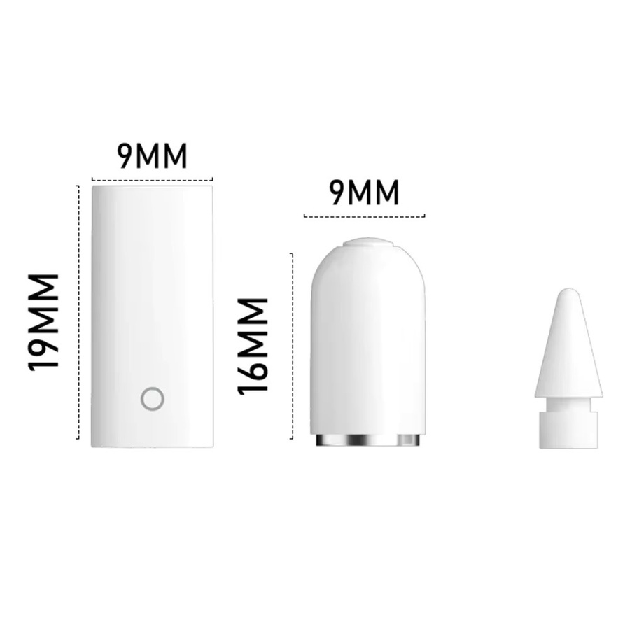 3er-Set Apple Pencil 1. Generation Zubehör: Ersatz-Spitzen, Kappen und Lade-Adapter in Weiß für dein iPad - Bild 5