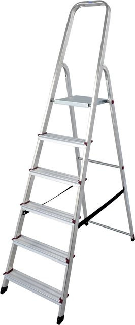 Krause Stufen Stehleiter Corda 6 Stufen in Silber aus Aluminium und Stahl - Bild 1