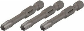 Hazet Schlag- und Maschinenschrauber-Torsions-Bits 2223SLG-T40/3, Sechskant massiv 6,3 mm (1/4 Zoll), Innen TX Profil T40, 3er-Set, Silber - Bild 1