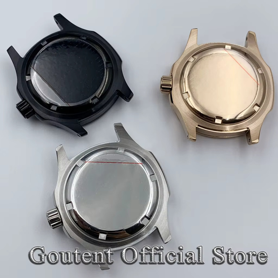 Goutent Uhrengehäuse Edelstahl, Bicolor, Silber, Schwarz, Roségold, 40 mm, Saphirglas, Unisex - Bild 3