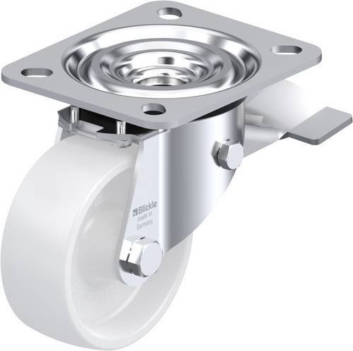 Blickle Lenkrolle L-PPN 80G-ST mit Feststeller, Rad-Durchmesser: 8 cm, Tragfähigkeit: 120 kg, Farbe: Weiß - Bild 1