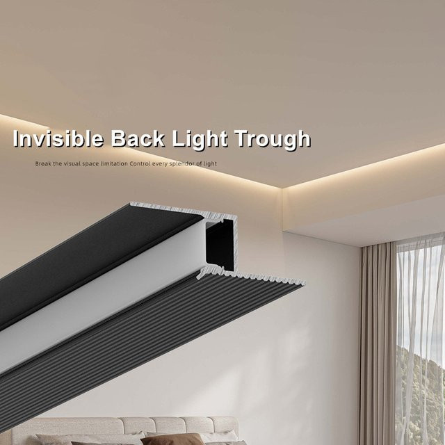 ksdligh LED-Aluminiumprofil in Z/T-Form für lineare Deckenbeleuchtung, weiß, aufgehängt - Bild 1