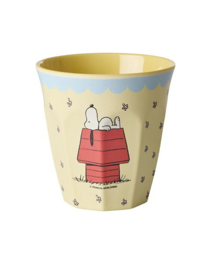 Rice Melamin Becher mit Snoopy Print in Crème und Beige, 250ml - Bild 1