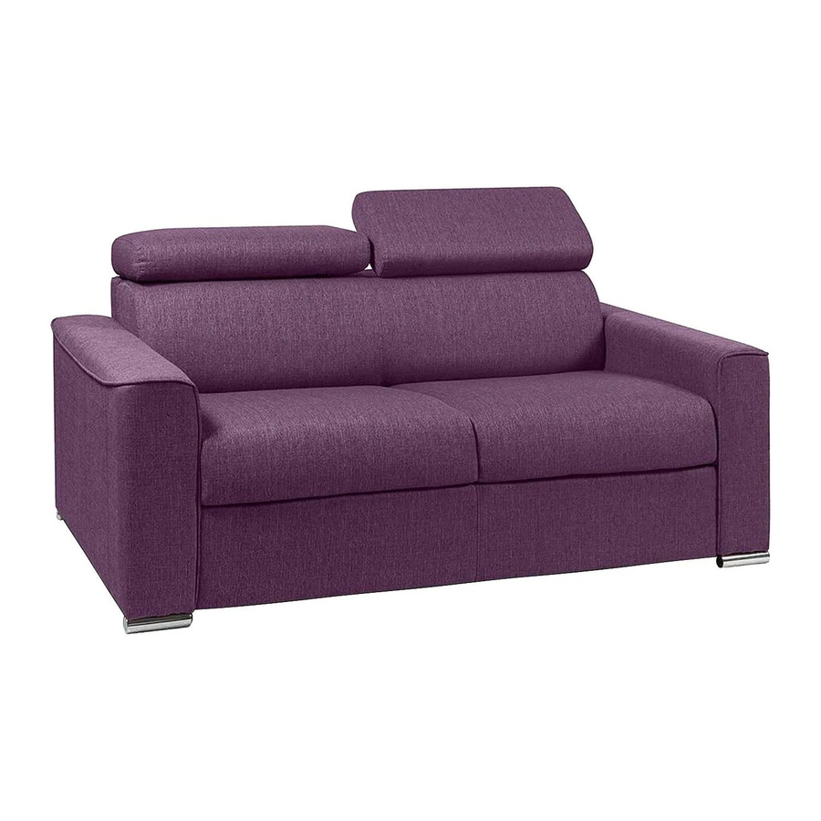 Vente-unique Schlafsofa Vizir in Violett mit verstellbarer Kopfstütze und Stoffbezug, Breite: 176 cm - Bild 2