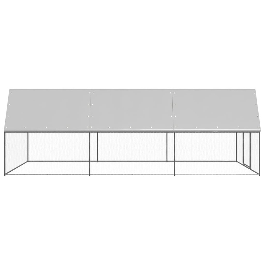 vidaXL Outdoor-Hühnerkäfig aus verzinktem Stahl in Silbergrau, B/T/H: 6 x 3 x 2 m - Bild 2