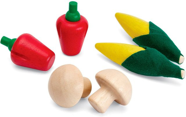 PlanToys Obst & Gemüseset, Holz, ab 1,5 Jahre - Bild 1