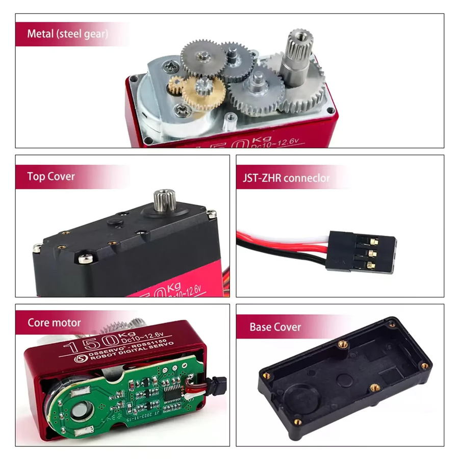 Stemedu RDS51150 Digitalservo, Metallgetriebe, Doppelwelle, mit U-Montagehalterung - Bild 4
