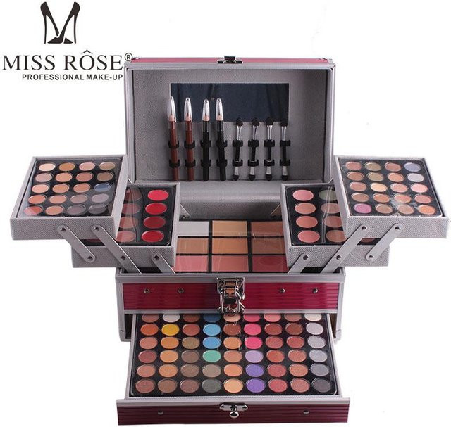MISS ROSE Lidschattenpalette und Make-up Tasche Black Leopard - Bild 1