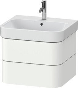 Duravit Waschtischunterschrank Happy D.2 Plus in Weiß Seidenmatt mit 2 Schubkästen, Wandhängend, Breite: 57,5 cm, Tiefe: 49 cm - Bild 1