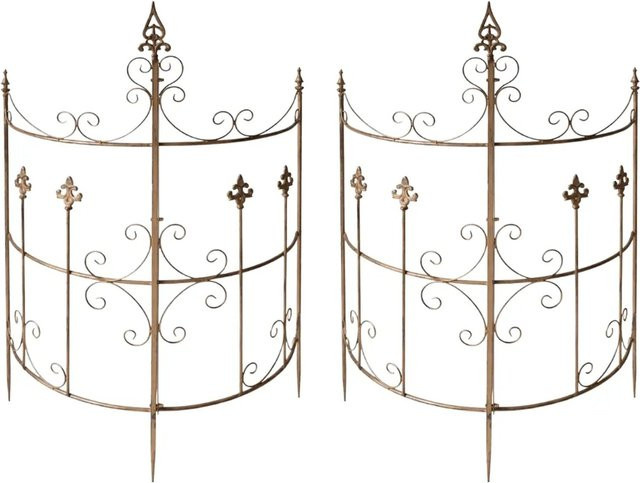 DELUKE Rankgitter HUGO 2er Set aus Metall in Braun als Rankhilfe für Kletterpflanzen im Garten Balkon oder auf der Terrasse, B/T/H: 73 x 33 x 123 cm - Bild 1