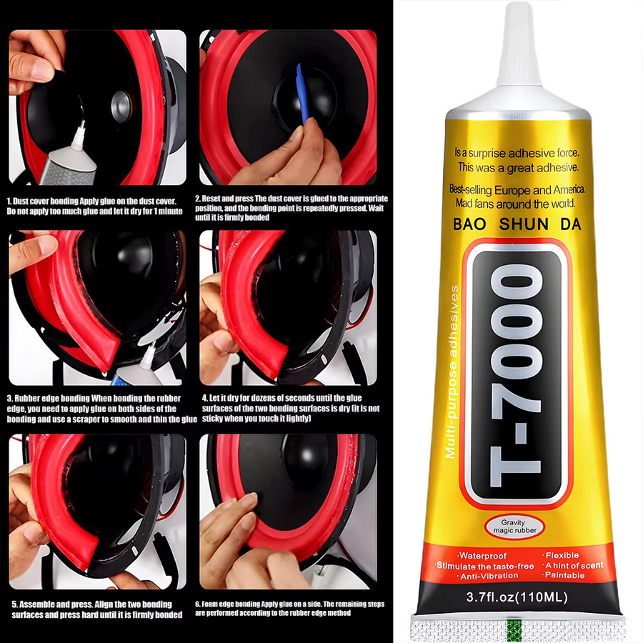 B-7000 und T7000 Universal-Reparaturkleber für Musikinstrumente, starker flexibler Flüssigkleber in Transparent oder Schwarz, 15 ml und 50 ml - Bild 2