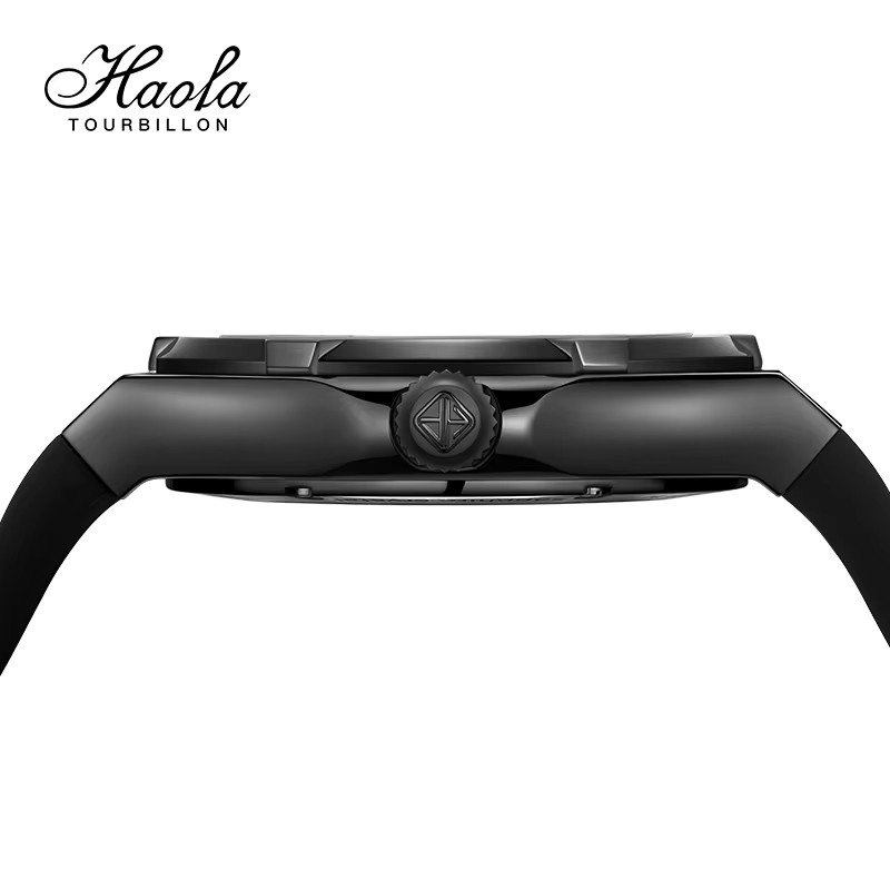 Haofa Armbanduhr Automatik, Skelett, Saphirglas, Edelstahl, Schwarz, Herren - Bild 4