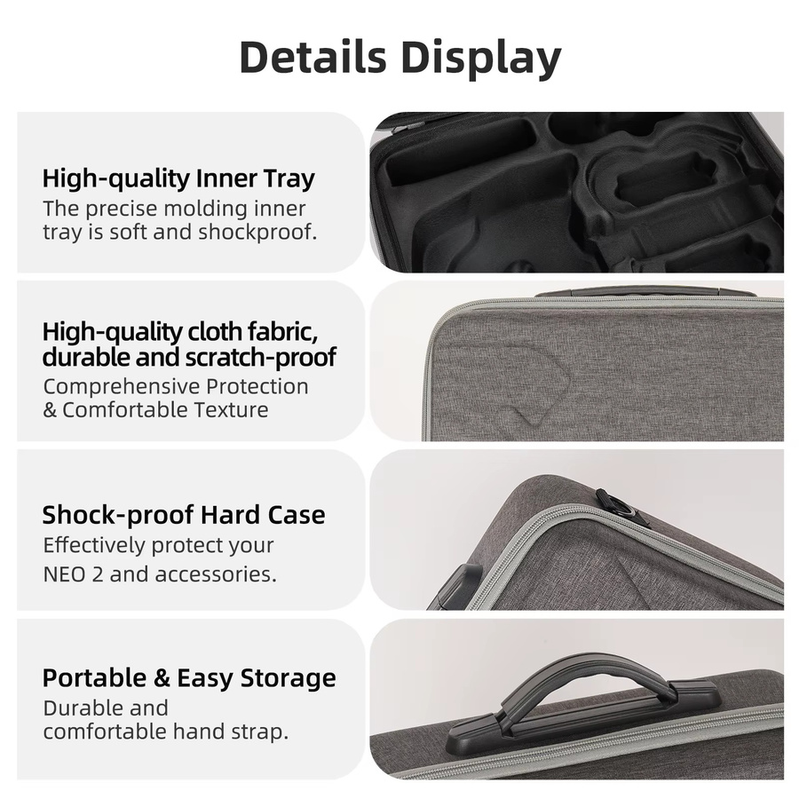 Sunnylife Aufbewahrungstasche als stoßfeste Schutzbox für DJI NEO 2, Flugbrille und N3/Motion 3 Drohnenzubehör - Bild 4