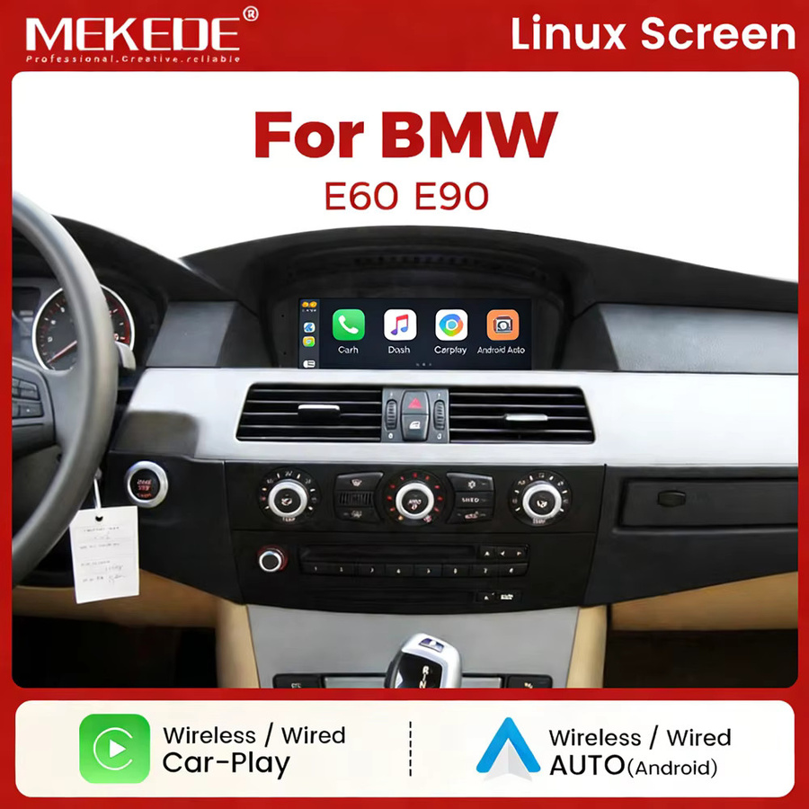 MEKEDE 8,8-Zoll QLED Multimedia-Player für BMW 3er E90 E91 E92 und 5er E60 E61 E63 E64 mit Android Auto, Apple CarPlay und Bluetooth in Schwarz - Bild 2