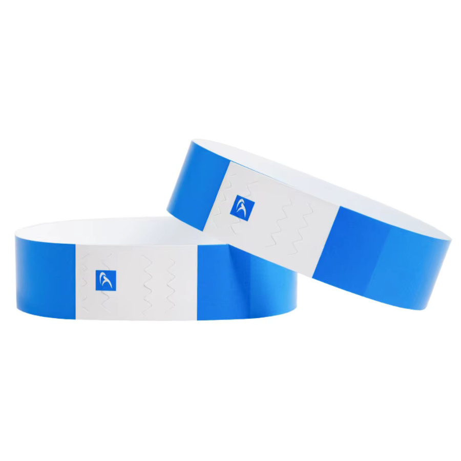 100 Stück wasserdichte Tyvek-Armbänder aus synthetischem Papier in Grau und Blau für Tickets und Identitätskontrolle - Bild 1