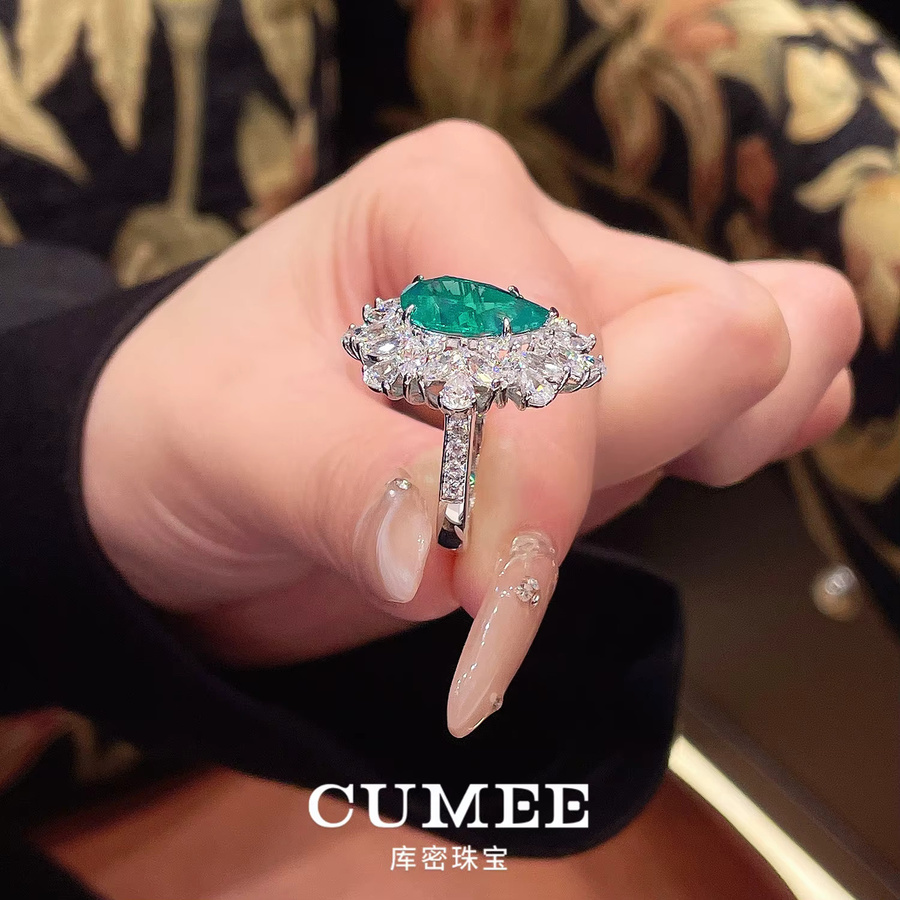 CUMEE Ring, Silber vergoldet, Smaragd, Damen - Bild 3