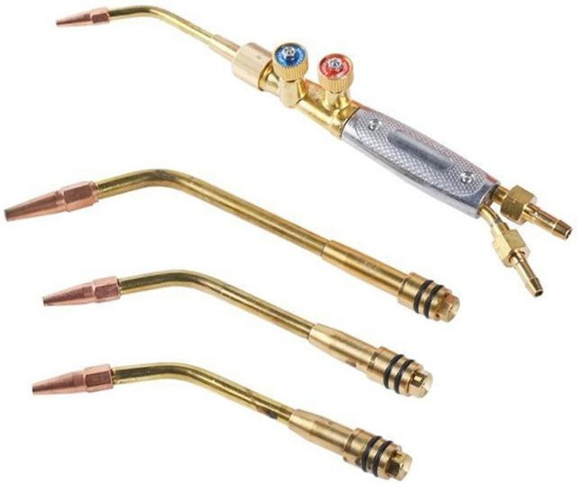 4-teiliges professionelles Schweißbrenner-Set mit Kupfergriffen in Gold für Industrieanwendungen - Bild 1
