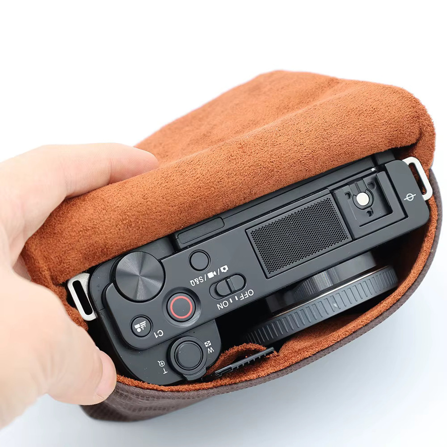 Schutzhülle Digitalkamera-Tasche in Braun für Sony ZV-1, ZV-1II, RX100 M7, M6 und Canon G7 X Mark III, G9X, G7X II, TZ90 - Bild 1