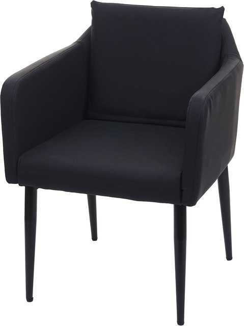 Esszimmerstuhl MCW in Schwarz aus Kunstleder mit Metallgestell - Bild 1