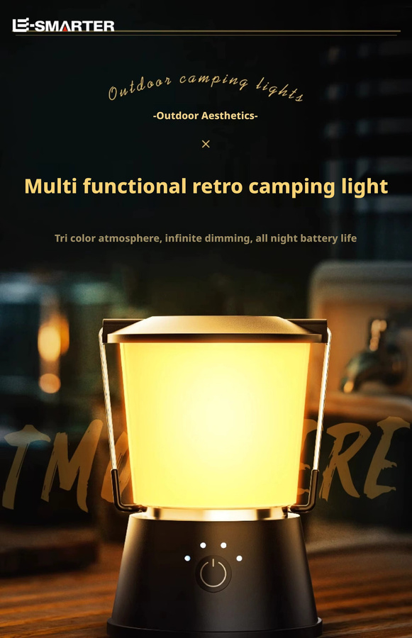 ESMARTER LED Camping Lampe Schwarz Multifunktionale Hängende Zeltbeleuchtung mit Touch-Steuerung - Bild 4