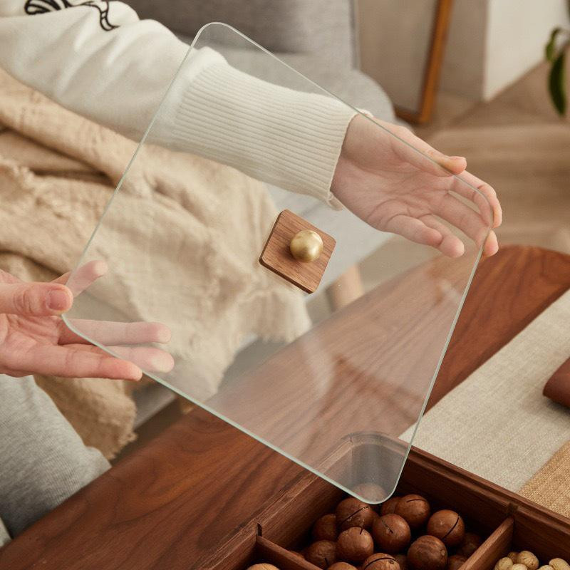 Massivholz-Schubladenfach-Box für Snacks und Süßigkeiten in Braun mit abgerundeten Ecken - Bild 7