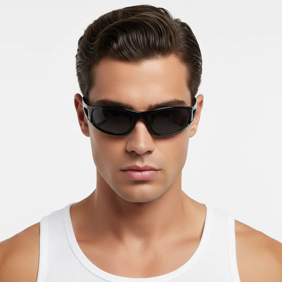 TWOOO Sonnenbrille, Unisex, Vollrand, Wrap, Schwarz, Kunststoff - Bild 2