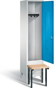 C+P Garderobenschrank Classic mit Front in Lichtblau, Korpus in Lichtgrau und schwarzgrauem Gestell, H x B x T: 185 x 42 x 50 cm - Bild 1