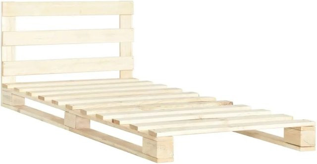 vidaXL Palettenbett aus Massivholz Kiefer in Braun und Beige, B/T/H: 200 x 90 x 65 cm - Bild 1